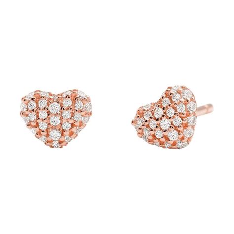 rose gold michael kors heart earrings|designer rose gold stud earrings.